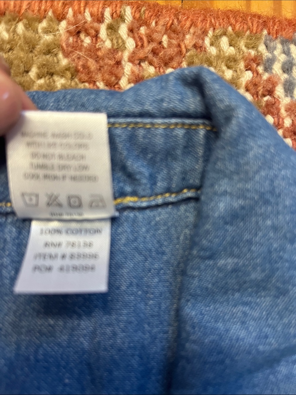 Vermont Country Store Denim Popover Dress Size M 100% Cotton - Picture 5 of 8